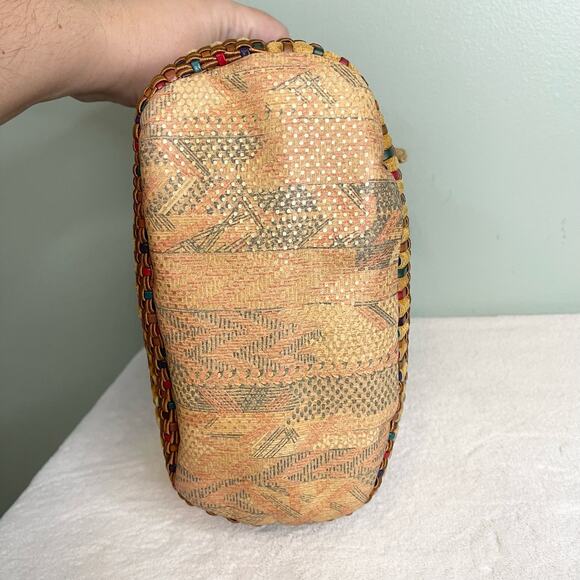 Sharif Multicolor Woven Boho Pull Tie Bucket Tassel Sling Shoulder Bag - Picture 5 of 8